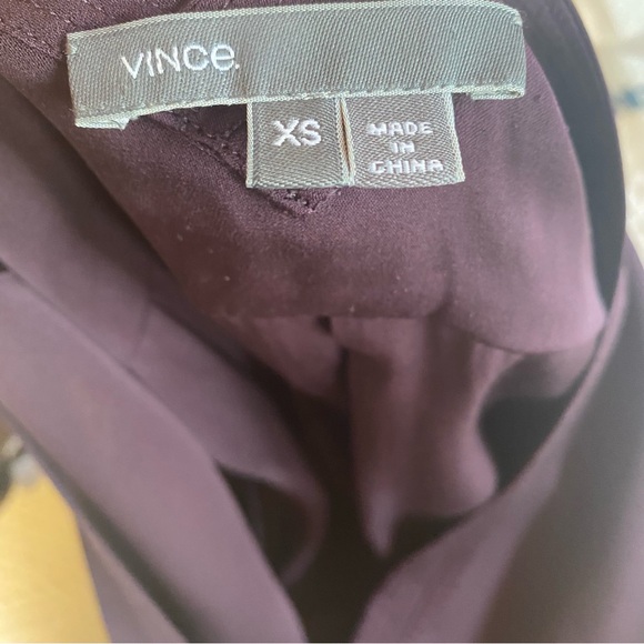 Vince XS pure silk dark purple blouse - Picture 7 of 8